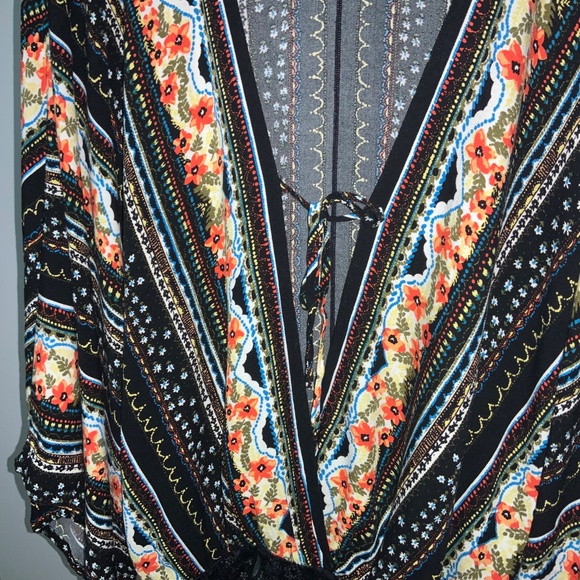 Free People For You Bodysuit in Black Combo Sz L - Picture 7 of 7